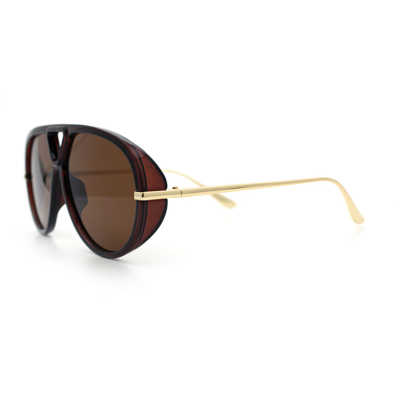 Iconic 80s Oversized Round Racer Metal Arm Plastic Sunglasses