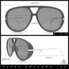 Iconic 80s Oversized Round Racer Metal Arm Plastic Sunglasses