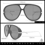 Iconic 80s Oversized Round Racer Metal Arm Plastic Sunglasses
