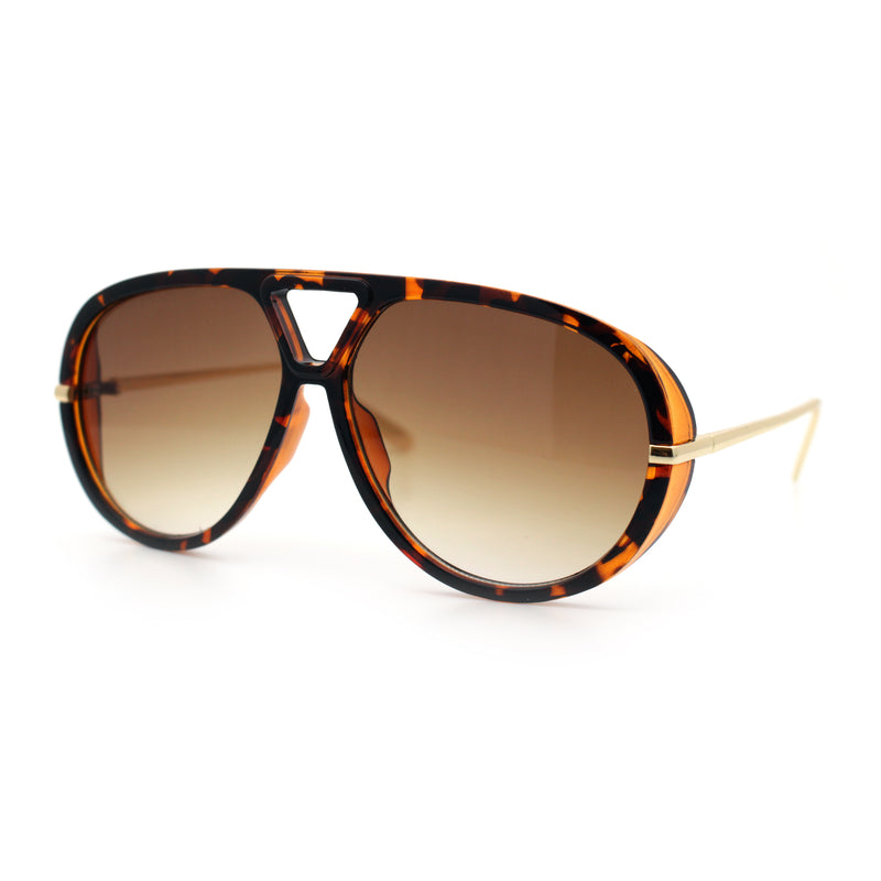 Iconic 80s Oversized Round Racer Metal Arm Plastic Sunglasses