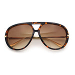 Iconic 80s Oversized Round Racer Metal Arm Plastic Sunglasses