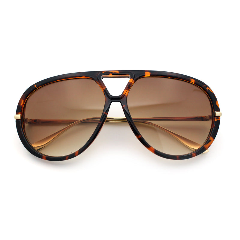 Iconic 80s Oversized Round Racer Metal Arm Plastic Sunglasses