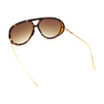 Iconic 80s Oversized Round Racer Metal Arm Plastic Sunglasses