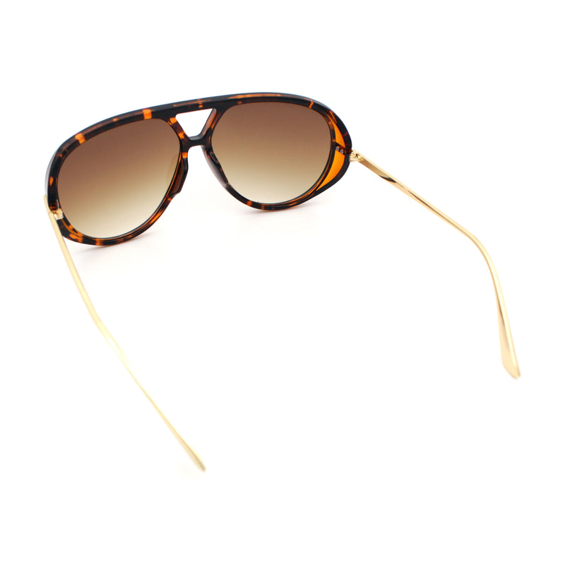 Iconic 80s Oversized Round Racer Metal Arm Plastic Sunglasses