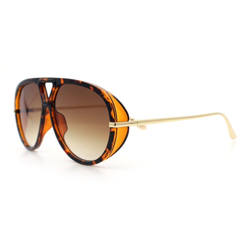 Iconic 80s Oversized Round Racer Metal Arm Plastic Sunglasses