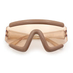 Thick Bubble Plastic Frame Oversize Shield Rectangular Sport Sunglasses