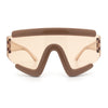 Thick Bubble Plastic Frame Oversize Shield Rectangular Sport Sunglasses