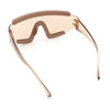 Thick Bubble Plastic Frame Oversize Shield Rectangular Sport Sunglasses