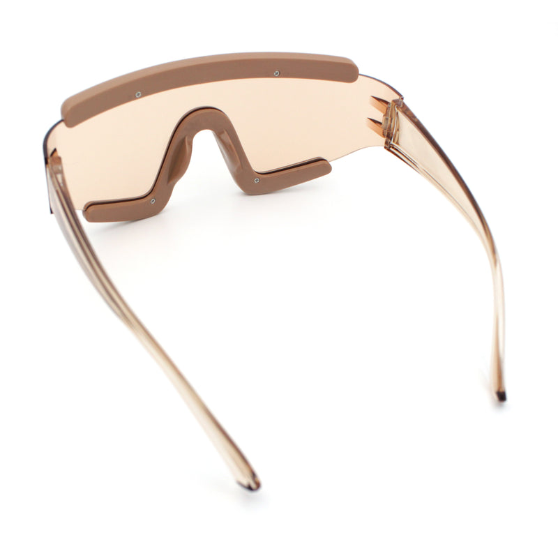 Thick Bubble Plastic Frame Oversize Shield Rectangular Sport Sunglasses