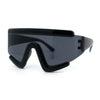 Thick Bubble Plastic Frame Oversize Shield Rectangular Sport Sunglasses