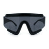 Thick Bubble Plastic Frame Oversize Shield Rectangular Sport Sunglasses