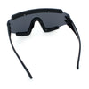 Thick Bubble Plastic Frame Oversize Shield Rectangular Sport Sunglasses
