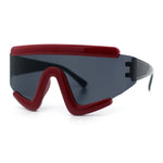 Thick Bubble Plastic Frame Oversize Shield Rectangular Sport Sunglasses