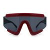 Thick Bubble Plastic Frame Oversize Shield Rectangular Sport Sunglasses
