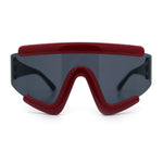 Thick Bubble Plastic Frame Oversize Shield Rectangular Sport Sunglasses