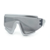Thick Bubble Plastic Frame Oversize Shield Rectangular Sport Sunglasses