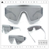 Thick Bubble Plastic Frame Oversize Shield Rectangular Sport Sunglasses