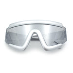 Thick Bubble Plastic Frame Oversize Shield Rectangular Sport Sunglasses
