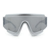 Thick Bubble Plastic Frame Oversize Shield Rectangular Sport Sunglasses