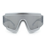 Thick Bubble Plastic Frame Oversize Shield Rectangular Sport Sunglasses