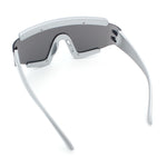Thick Bubble Plastic Frame Oversize Shield Rectangular Sport Sunglasses