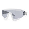 Thick Bubble Plastic Frame Oversize Shield Rectangular Sport Sunglasses