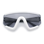 Thick Bubble Plastic Frame Oversize Shield Rectangular Sport Sunglasses