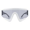 Thick Bubble Plastic Frame Oversize Shield Rectangular Sport Sunglasses