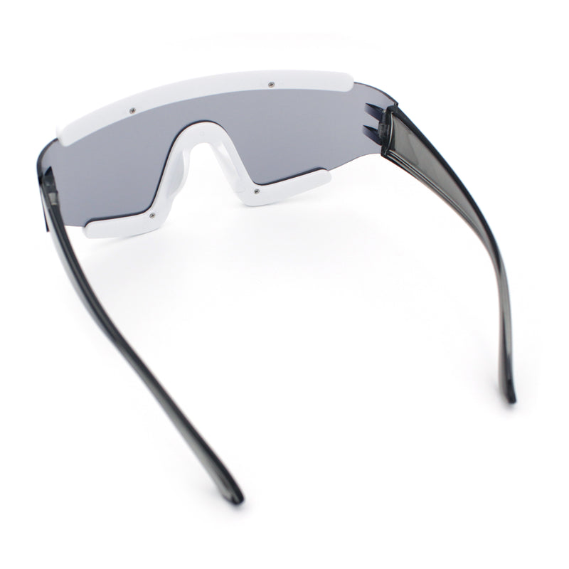 Thick Bubble Plastic Frame Oversize Shield Rectangular Sport Sunglasses