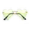 Rhinestone Studded Rimless Melting Heart Valentine Hippie Sunglasses