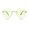 Rhinestone Studded Rimless Melting Heart Valentine Hippie Sunglasses