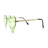 Rhinestone Studded Rimless Melting Heart Valentine Hippie Sunglasses