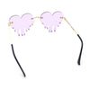 Rhinestone Studded Rimless Melting Heart Valentine Hippie Sunglasses