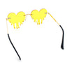 Rhinestone Studded Rimless Melting Heart Valentine Hippie Sunglasses