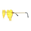 Rhinestone Studded Rimless Melting Heart Valentine Hippie Sunglasses