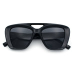 Women Oversized Thick Plastic Rectangle Cat Eye Flat Top Diva Sunglasses