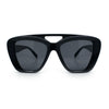 Women Oversized Thick Plastic Rectangle Cat Eye Flat Top Diva Sunglasses