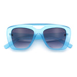 Women Oversized Thick Plastic Rectangle Cat Eye Flat Top Diva Sunglasses