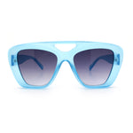 Women Oversized Thick Plastic Rectangle Cat Eye Flat Top Diva Sunglasses