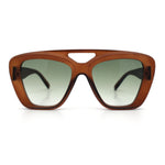 Women Oversized Thick Plastic Rectangle Cat Eye Flat Top Diva Sunglasses