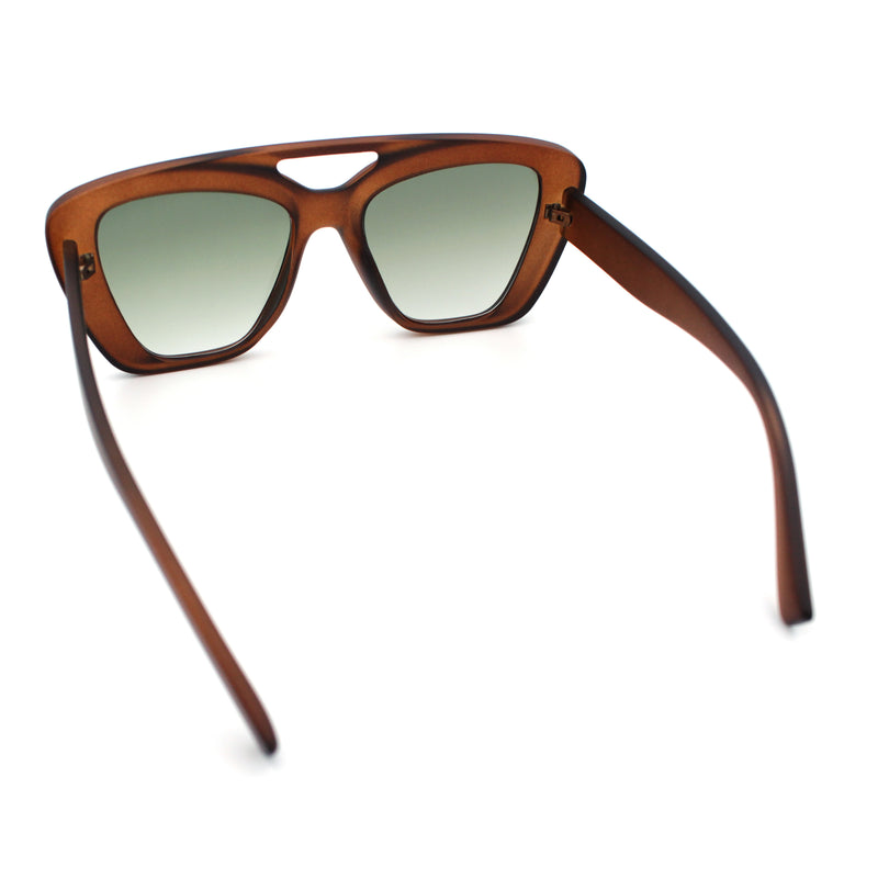 Women Oversized Thick Plastic Rectangle Cat Eye Flat Top Diva Sunglasses