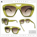 Women Oversized Thick Plastic Rectangle Cat Eye Flat Top Diva Sunglasses