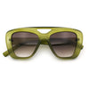 Women Oversized Thick Plastic Rectangle Cat Eye Flat Top Diva Sunglasses
