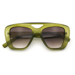 Women Oversized Thick Plastic Rectangle Cat Eye Flat Top Diva Sunglasses