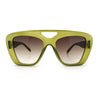 Women Oversized Thick Plastic Rectangle Cat Eye Flat Top Diva Sunglasses