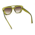 Women Oversized Thick Plastic Rectangle Cat Eye Flat Top Diva Sunglasses