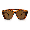 Women Oversized Thick Plastic Rectangle Cat Eye Flat Top Diva Sunglasses