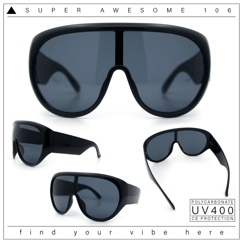 Goggle Style Oversized Shield XL Oversized Racer Plastic Sunglasses