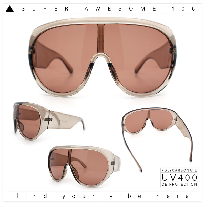 Goggle Style Oversized Shield XL Oversized Racer Plastic Sunglasses
