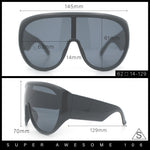 Goggle Style Oversized Shield XL Oversized Racer Plastic Sunglasses